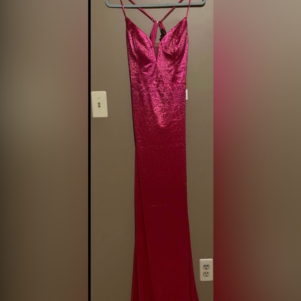 TLC Say Yes To The Prom Juniors Womens Satin Embellished Evening Dress - Picture 5 of 6